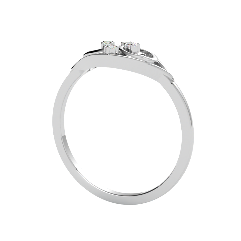 Pierścionek z diamentem Iskra – złoto białe 750 – GOLDPORT